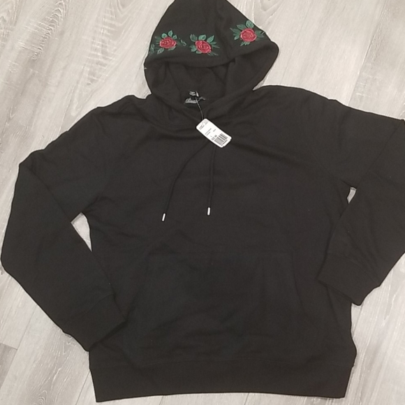 mens rose embroidered hoodie